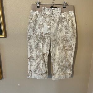 Riders by Lee Women's Beige Palm Print Skimmer Pants Size 6M